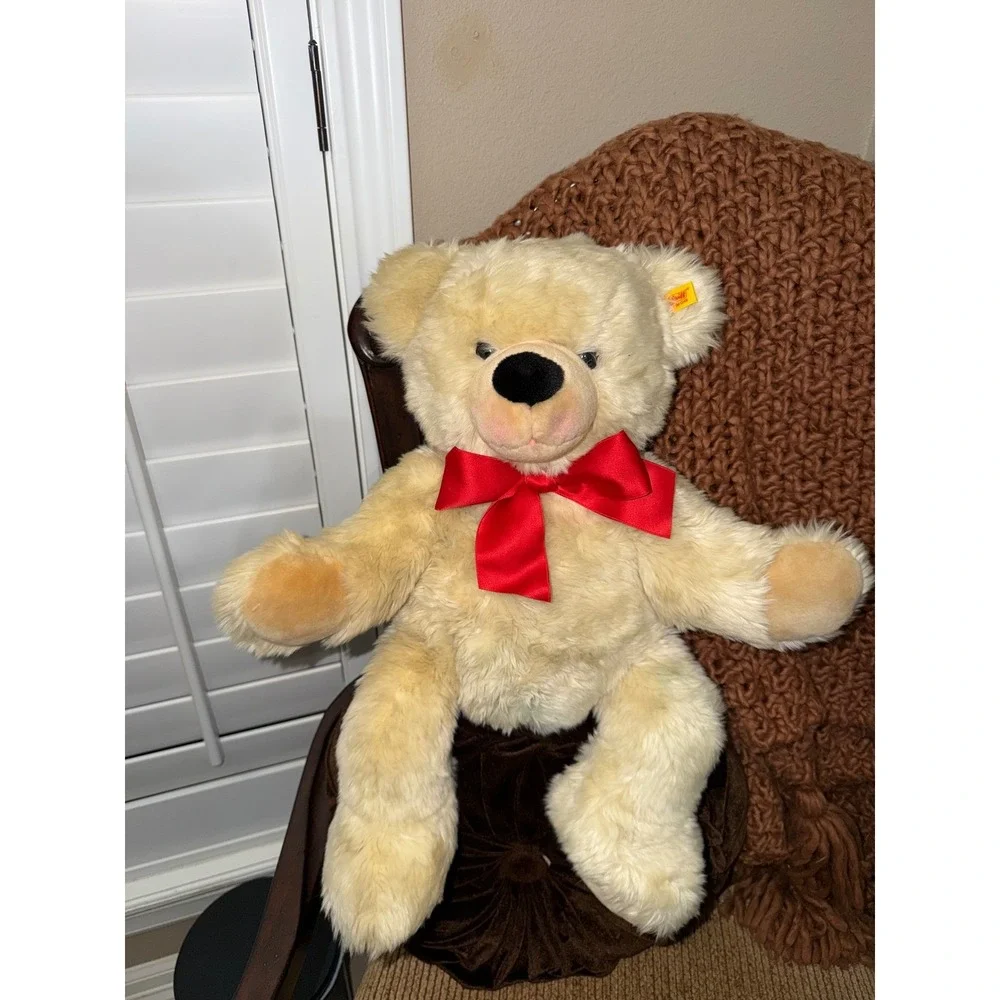 Steiff Teddy Bear Bobby Cream 24cm Ear Button Tag Stuffed Animal Plush